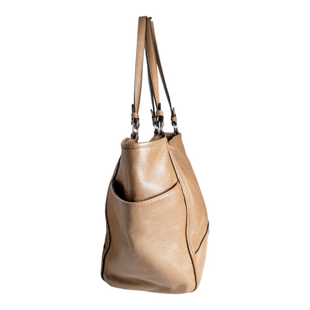 COACH Carrie Brown Leather Shoulder Bag Tote - Picture 5 of 12